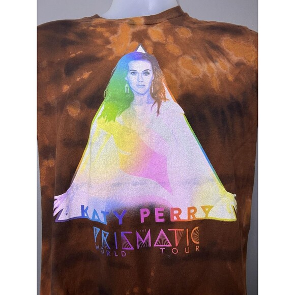 Tultex Other - Katy Perry Shirt Mens Medium Brown Tie Dye Prismatic World Tour Graphic Tee